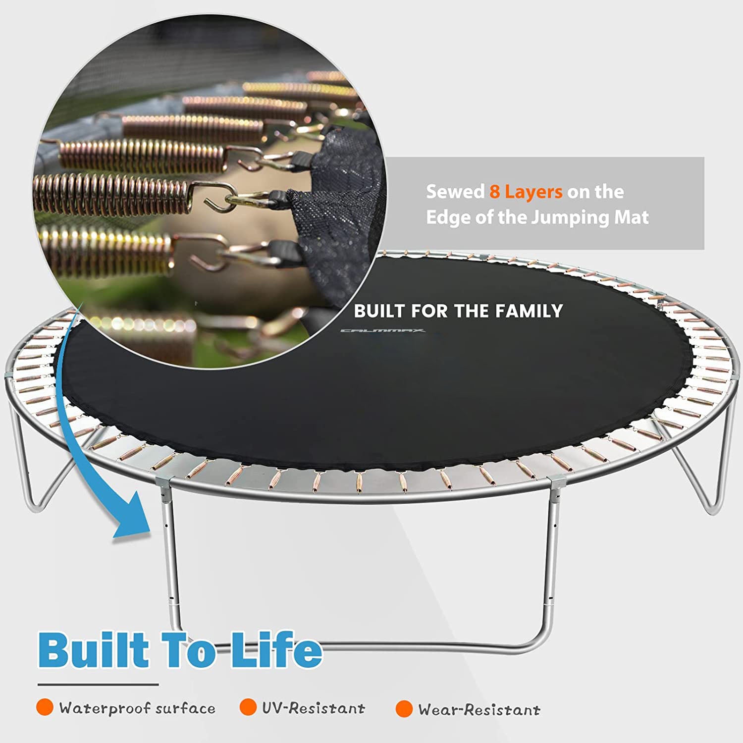 10FT Round Trampoline for Kids Max Loading Capacity of 400lbs with Safety Enclosure